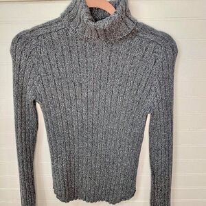 American Eagle  Fitted Gray Turtleneck Sweater